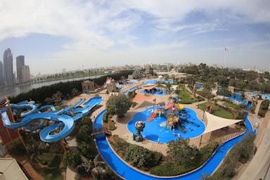 Aerial view of Al Montazah Parks water park